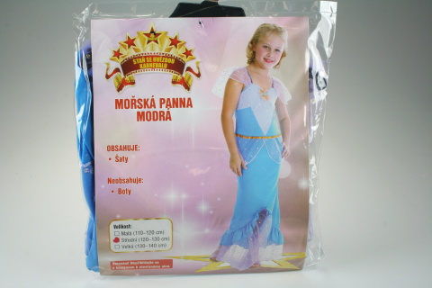 Šaty Mořská panna modrá 120 - 130 cm