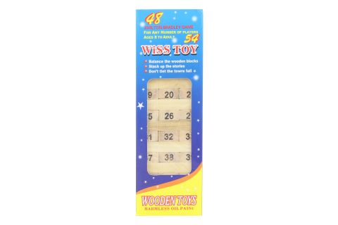 Hra věž dřevěná s čísly