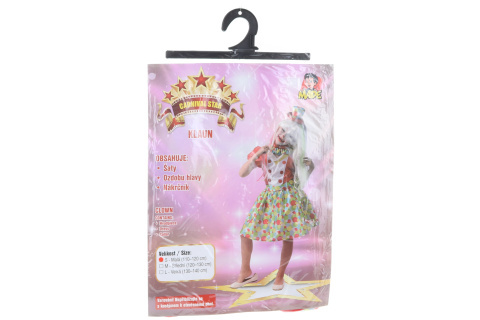 Šaty na karneval - klaun dívka, 110 - 120 cm